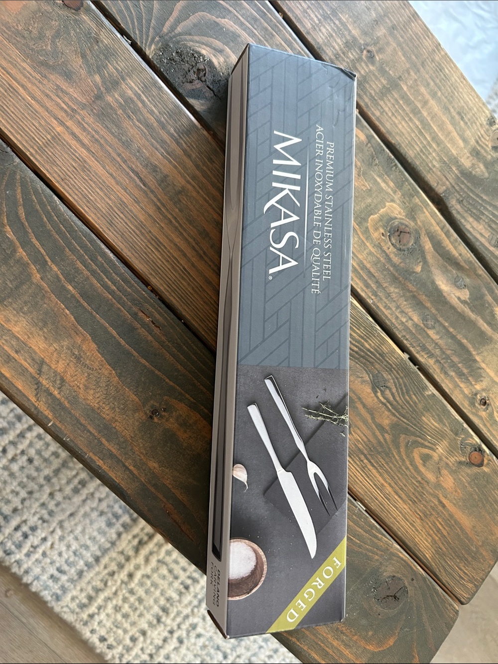 MIKASA Stainless Steel Steak Knife & Fork Set - Gray and Silver